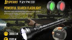 SPERAS T217 V3 21700 Battery Hunting Flashlight 3000lm 1500m Search Flashlights