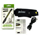 SPERAS B47L-1 motion sensor headlamp complete package contents with box, USB-C cable, and manual