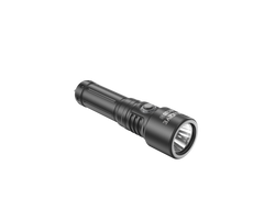 BLUDIVE BD20 V2 1800LM Underwater Flashlight front angled view showing the SMO reflector and tight 5-degree spot beam lens