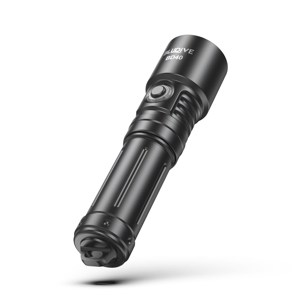 Aircraft-grade aluminum body of BLUDIVE BD40 backup dive torch