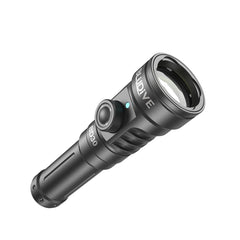 BLUDIVE BD30 scuba diving torch emitting a 134-degree wide flood beam for broad illumination