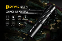 SPERAS E21 multifunctional 2000 lumen 2-in-1 tactical flashlight and power bank