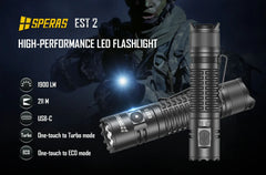 SPERAS EST2 1900lm dual switch high-performance professional tactical EDC flashlight