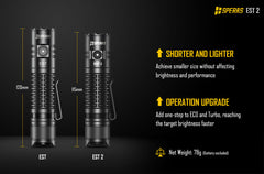SPERAS EST 2 compact lightweight design size comparison for everyday carry EDC flashlight