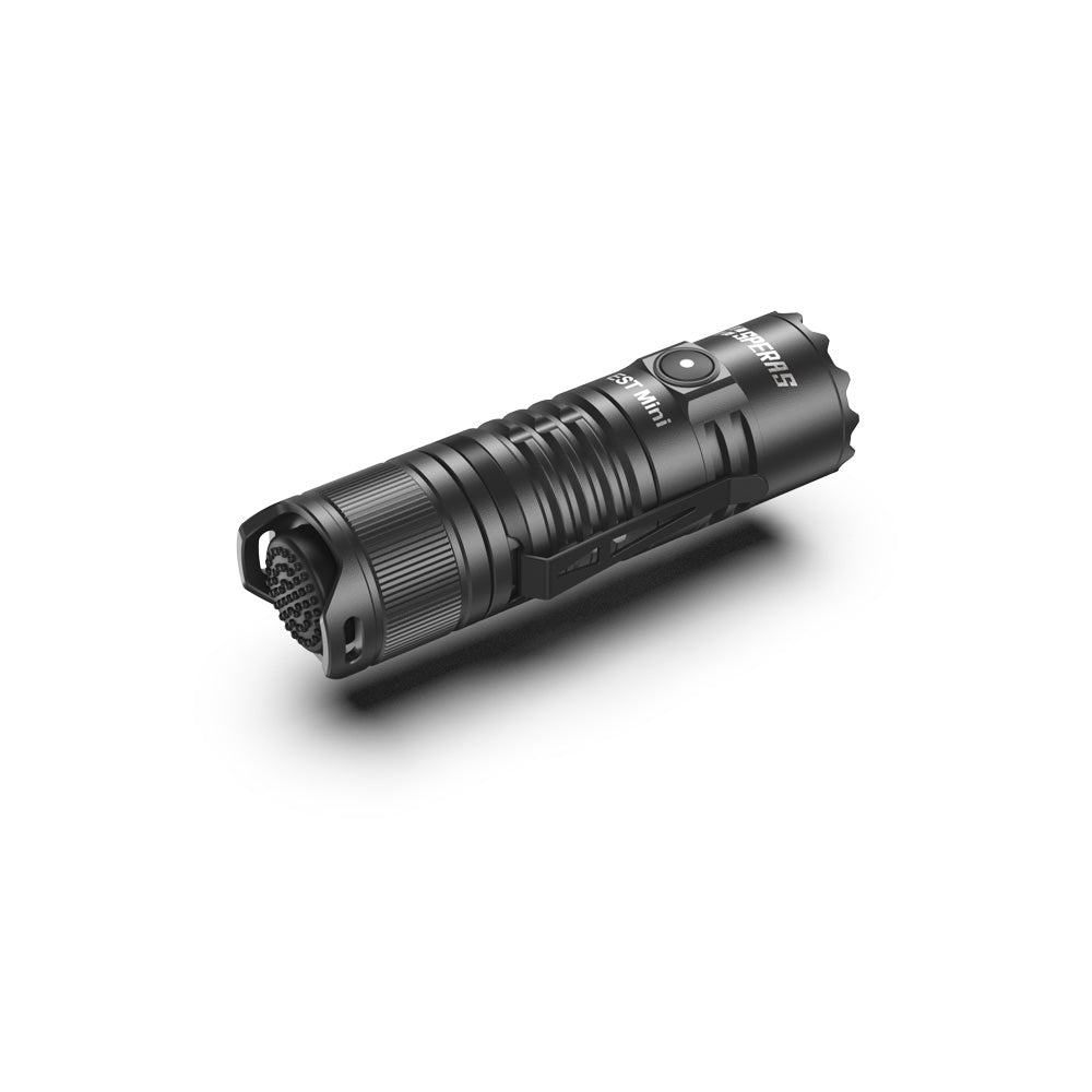 Side profile of SPERAS EST Mini lightweight flashlight made of T6061 aluminum