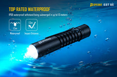 Top rated IP68 waterproof rating of SPERAS EST SE pocket tactical edc flashlight