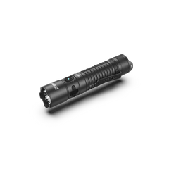 Horizontal view of the SPERAS EST UV dual light flashlight showing the main white light reflector and LED