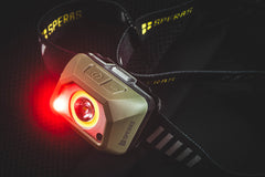 SPERAS B9 ultralight headlamp tactical red light mode for night vision preservation