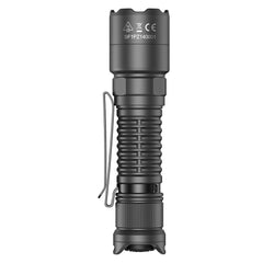 Top-down vertical view of the SPERAS PZ14 dual-battery 14500 and AA compatible flashlight