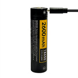 SPERAS RC26 18650 lithium battery side view showing 2600mAh capacity
