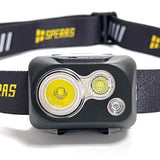 Front view of SPERAS B7 headlight showing spotlight floodlight and red light multi-source LED array