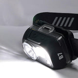SPERAS B7 powerful headlamp activated emitting 600 lumen bright white light beam for night hiking