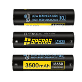 SPERAS Low Temperature High Performance 18650 Lithium Battery 3500mAh
