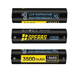 SPERAS Low Temperature High Performance 18650 Lithium Battery 3500mAh