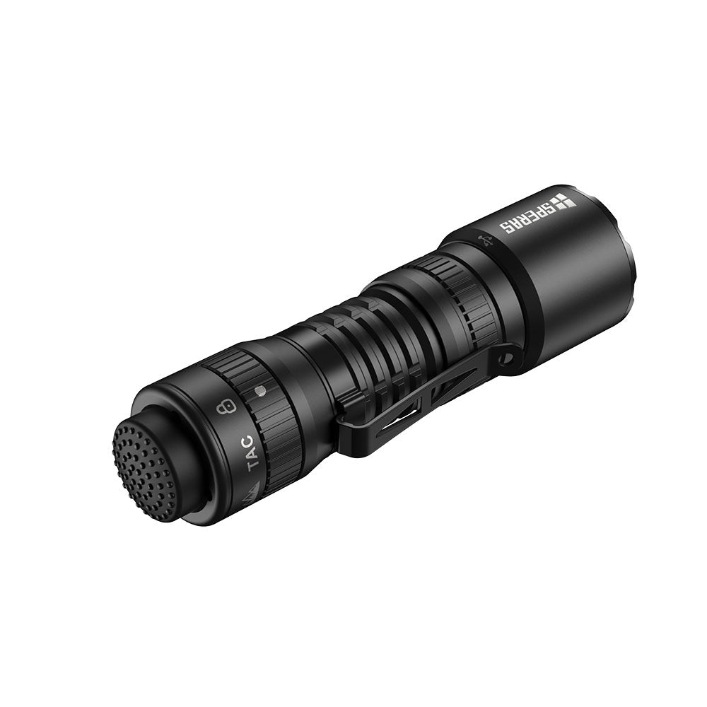 Compact SPERAS EST16 everyday carry light with durable pocket clip