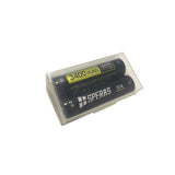 Two SPERAS 18650 batteries securely packed in a clear dual storage case