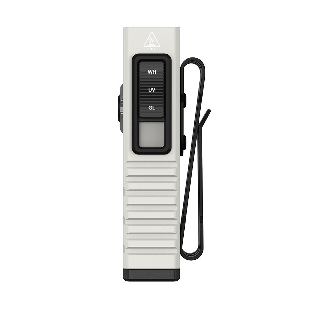 Side profile of the ultra-light 70g White SPERAS U3-GL everyday carry tactical flashlight