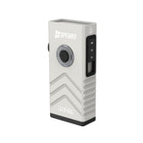 Angled perspective of White SPERAS U3-GL 3-in-1 multi-functional outdoor survival light