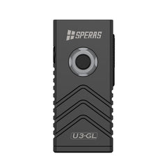 Black SPERAS U3-GL front face featuring UV detector and Red Blue flashing emergency beacon