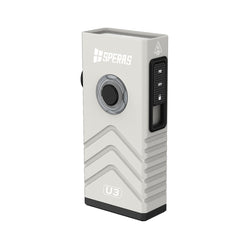 Angled view of SPERAS U3 Grey IP68 waterproof pocket light and emergency beacon