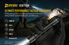 SPERAS EST30 ultimate high-performance tactical flashlight 2600 lumens 518 meters for law enforcement