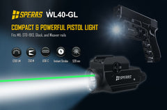SPERAS WL40-GL: 1200LM Weapon Light with Green Laser