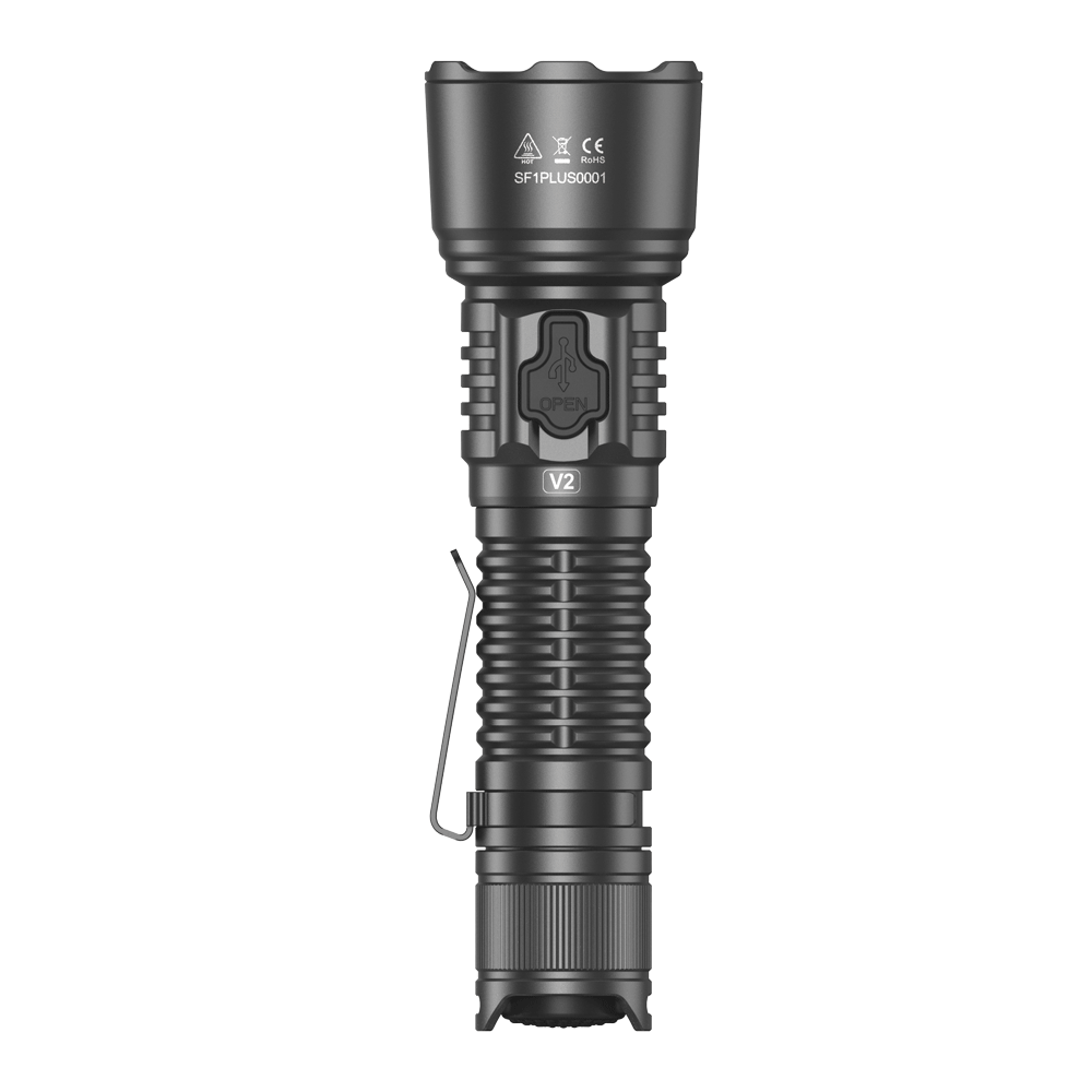 Front view of SPERAS EST PLUS V2 726m throw long range hunting light