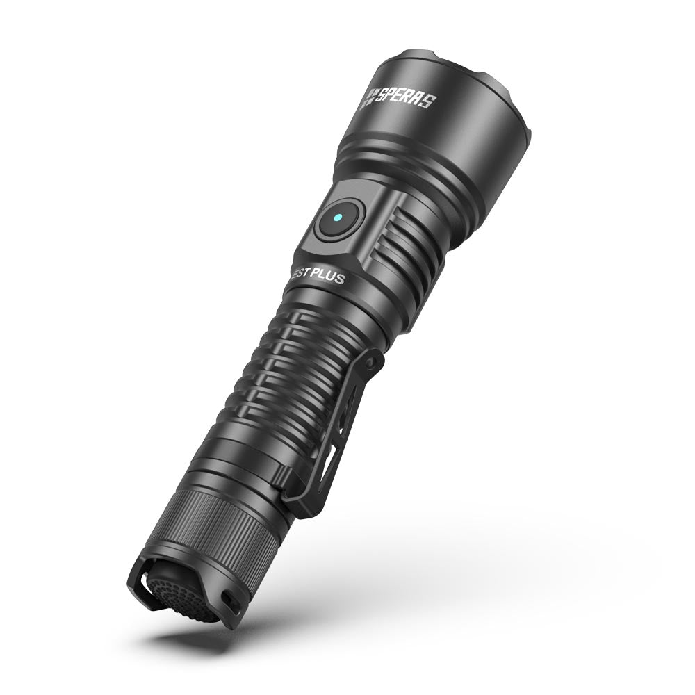 Aerospace aluminum body of SPERAS EST PLUS V2 IPX8 waterproof duty torch