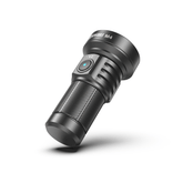Angled view of the black SPERAS M4 compact tactical search and rescue flashlight