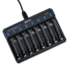 SPERAS NL8 charging 1.5V Li-ion and 1.2V Ni-MH batteries simultaneously