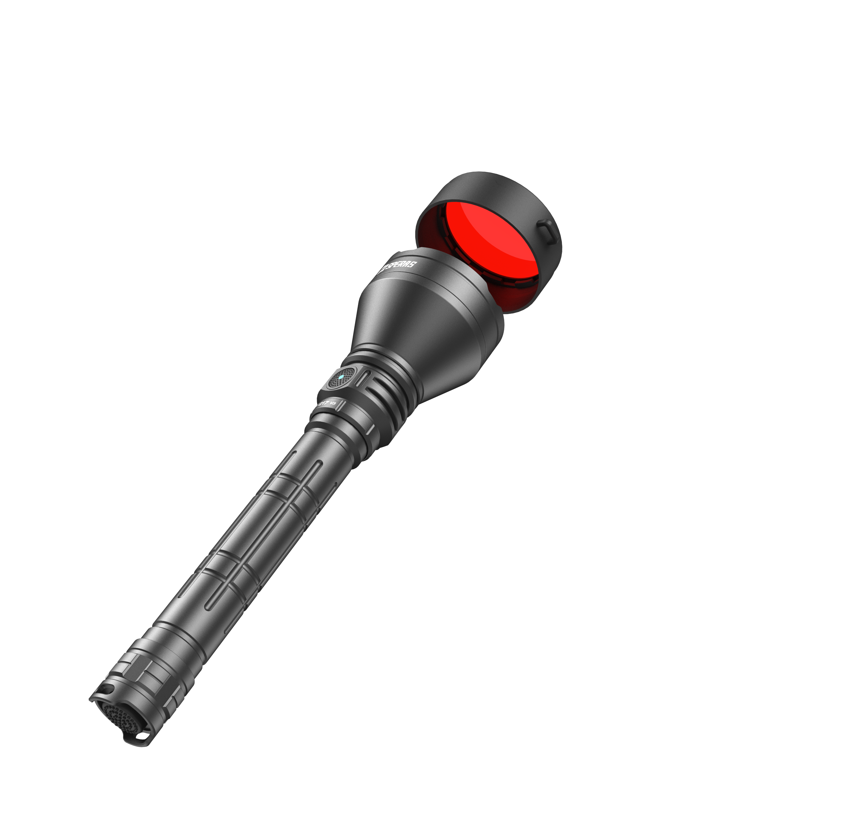 SPERAS T217 V3 hunting flashlight equipped with a red filter for night vision preservation