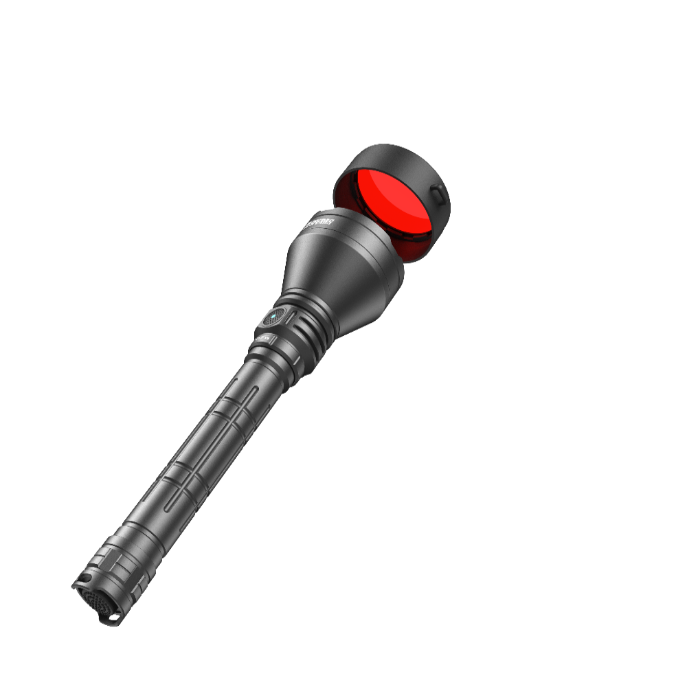 SPERAS T217 V3 hunting flashlight equipped with a red filter for night vision preservation