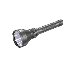 Close-up of the SPERAS T217 V3 flashlight head and reflector delivering a 1500-meter focused beam