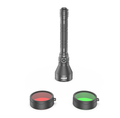 SPERAS T217 V3 long range hunting flashlight with optional red and green rubber filters