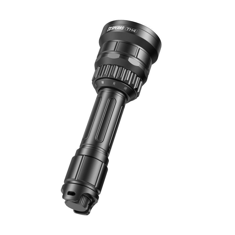 SPERAS TH4 compact tactical torch featuring White Red Green and IR850 LED sources