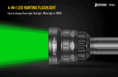 SPERAS TH4 compact 4-in-1 hunting flashlight rotating LED color switch