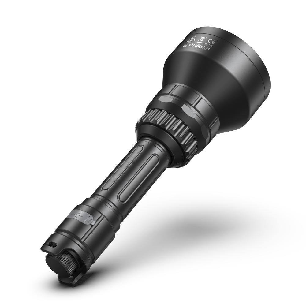 SPERAS TH6 long-range hunting flashlight equipped with stepless dimming tail dial for stealthy brightness control