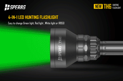 PERAS TH6 4-in-1 Hog & Predator Hunting Light | IR850 Red Green White, 1173m