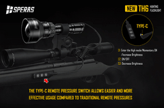 SPERAS TH6 tactical hunting flashlight stepless dimming tail switch for stealth operation