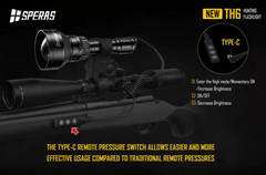 SPERAS TH6 tactical hunting flashlight stepless dimming tail switch for stealth operation
