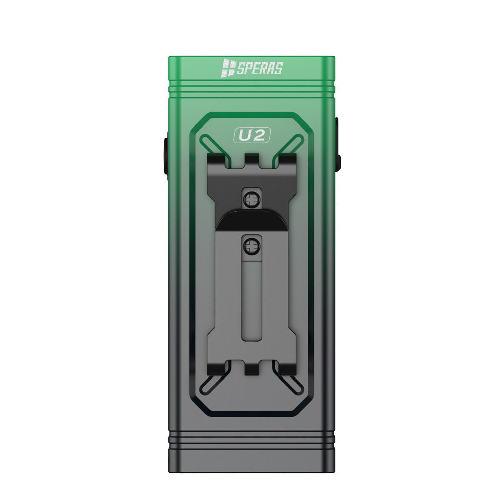 SPERAS U2 green multifunctional bicycle flashlight with integrated mount and 5000 lumen output