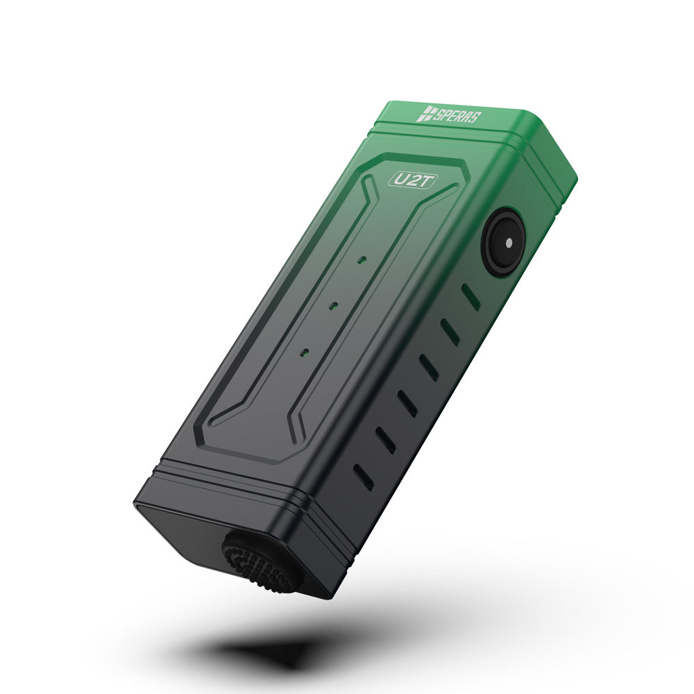 SPERAS U2T 5000-lumen multifunctional flashlight in green, angled view