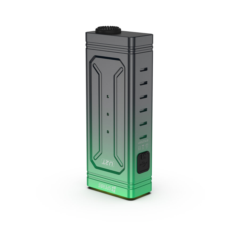 Side profile of SPERAS U2T green bike light and flashlight