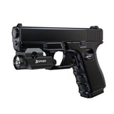 Rear angled view of the SPERAS WL40 high-performance utility light attached to outdoor gear