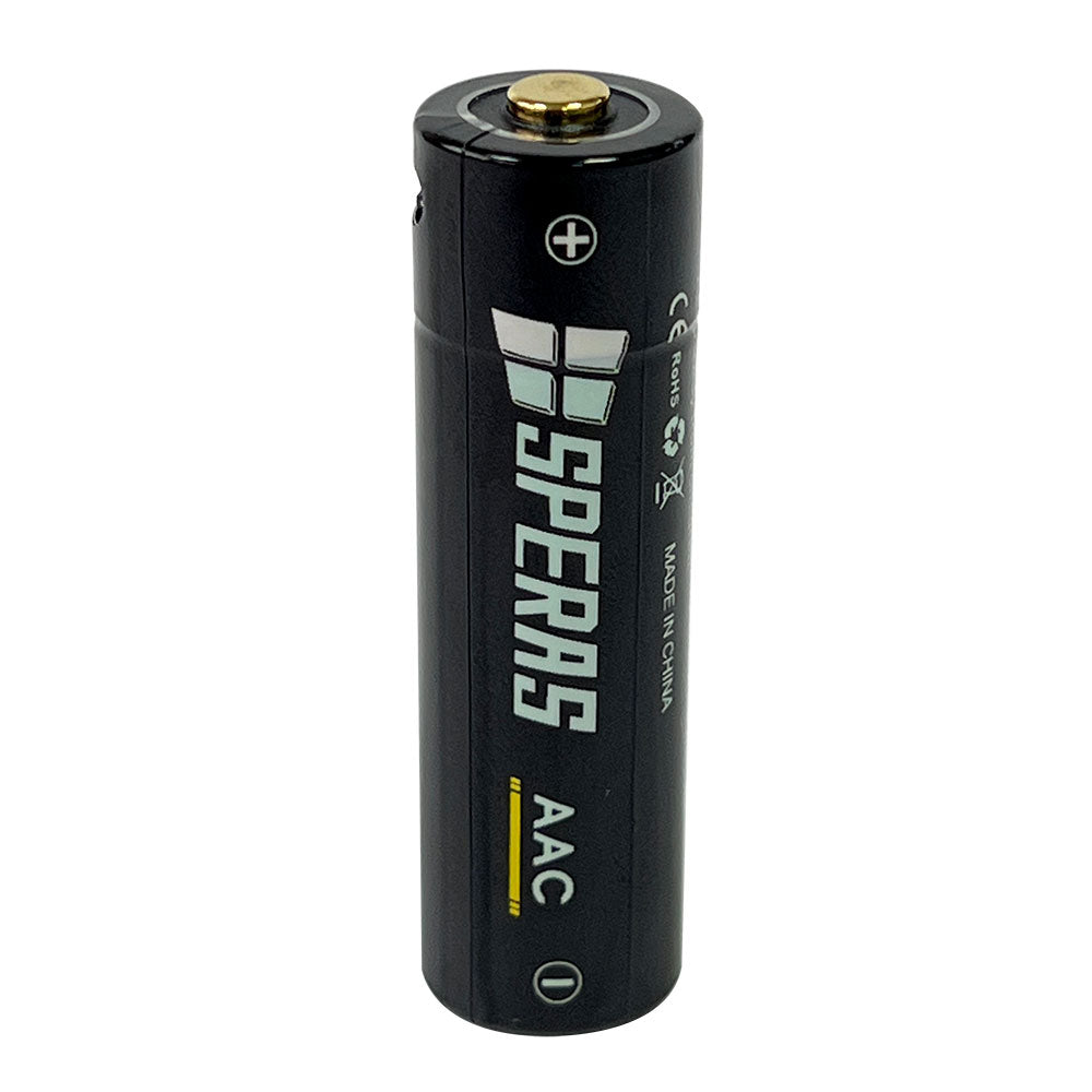 SPERAS AAC model AA size rechargeable lithium battery brand logo view
