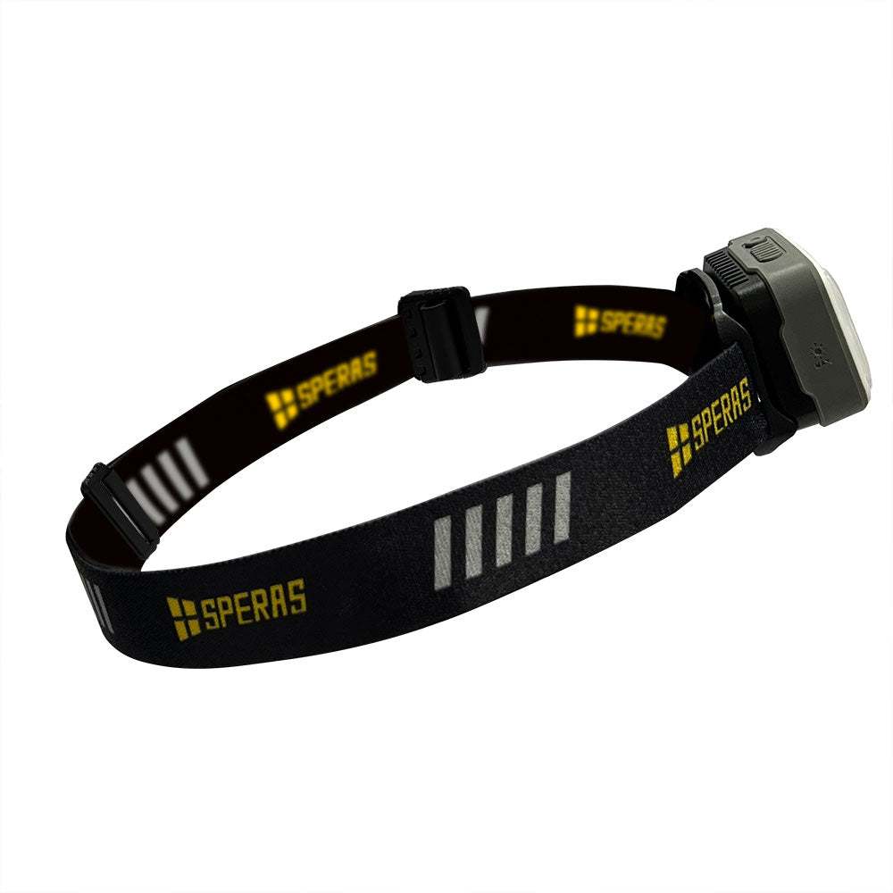 SPERAS B8 lightweight headlamp strap design for secure night running and hiking