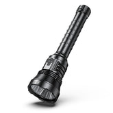 Close up of SPERAS P10R V2 flashlight head featuring 3 pieces of Luminus SST70 LEDs