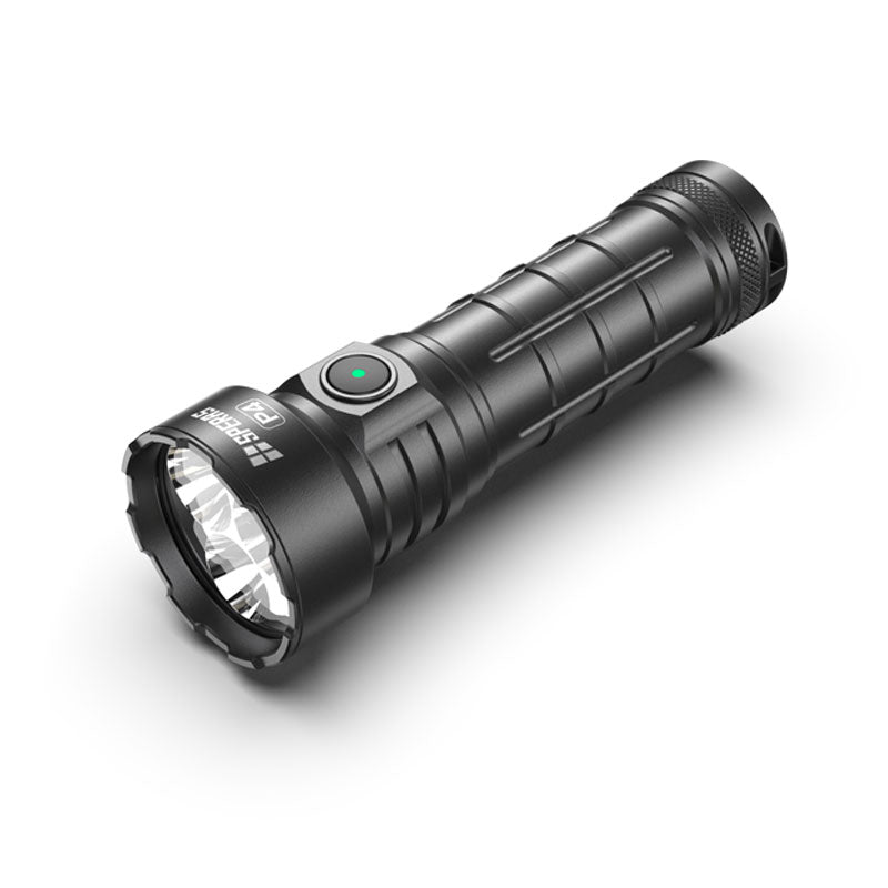 Close up of SPERAS P4 flashlight head featuring 3 pieces of OSRAM P9 LEDs