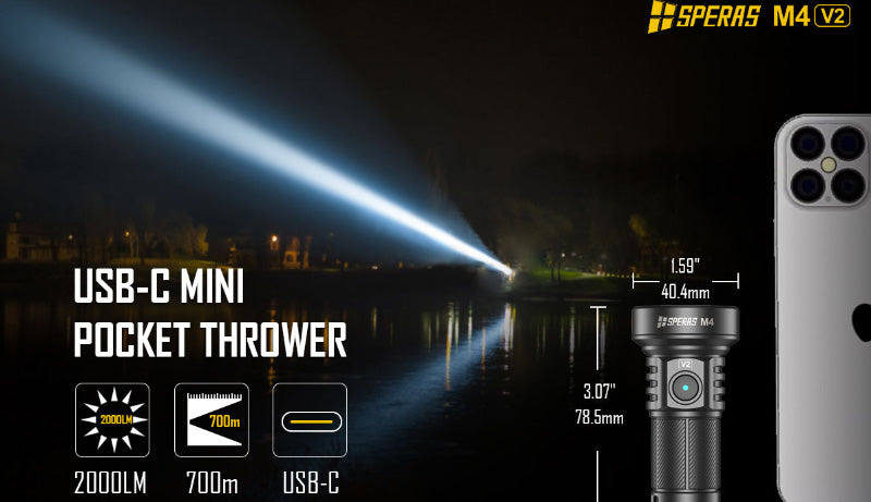 SPERAS M4 V2-Top Small EDC flashlight for any situation