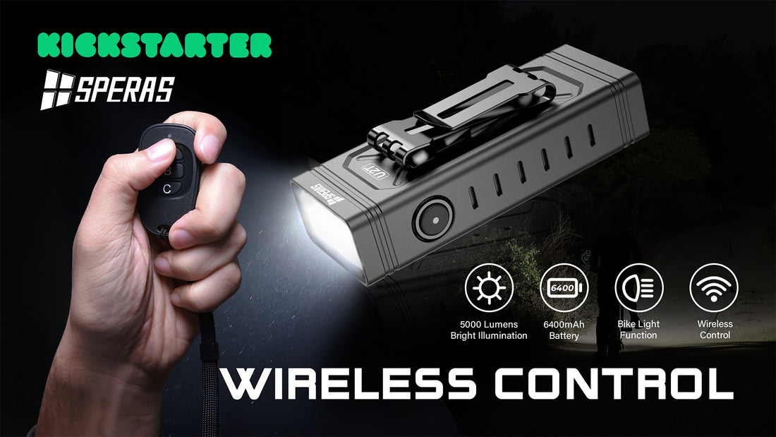 SPERAS U2 5000 Lumen LED Bike Light with Wireless Remote Control in action
